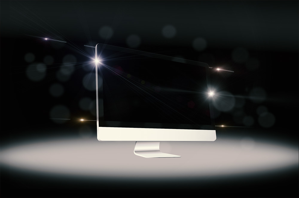 Desktop Screen with Light Effects